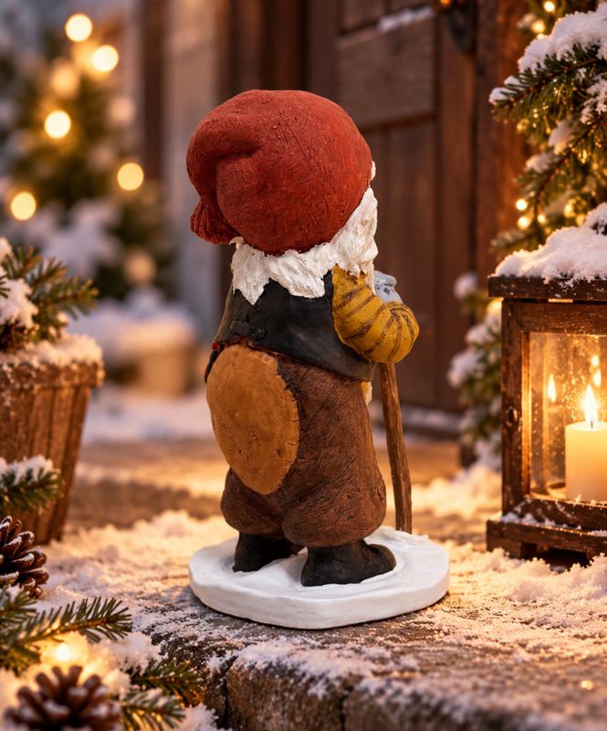 Midthun-nisse med vandrestav