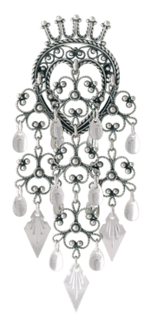 Hovedbilde sølje, oksidert m. spirlauv