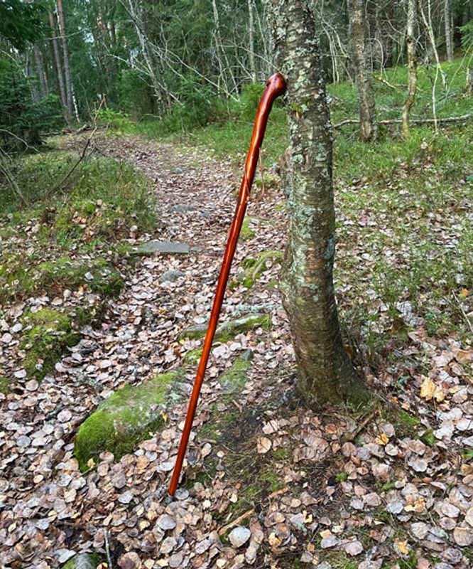 Håndlaget vandrestav i kastanje