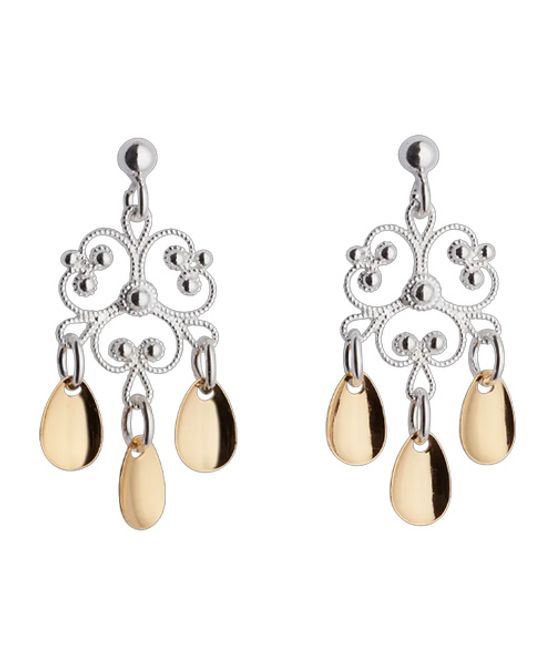 Hovedbilde Øyrepynt, kvit/forgylt